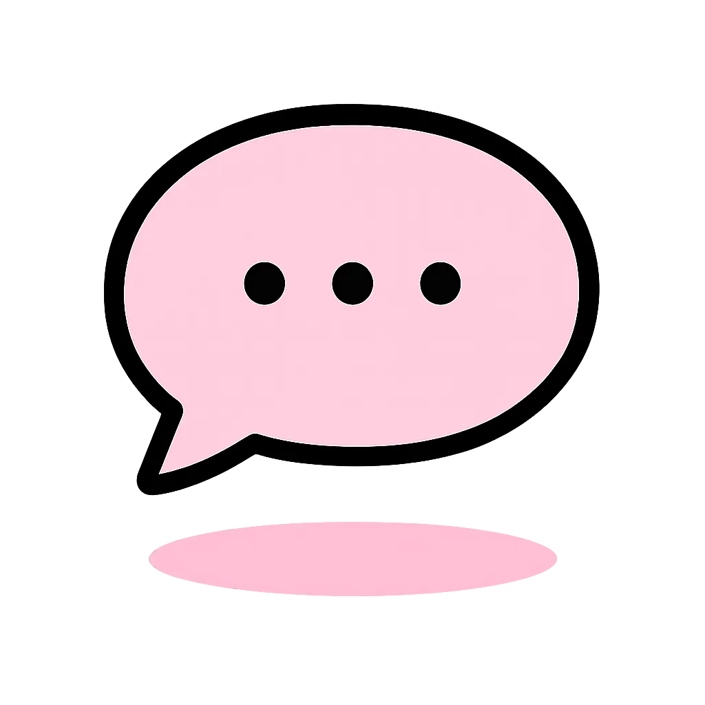 Pink kawaii style chat bubble icon