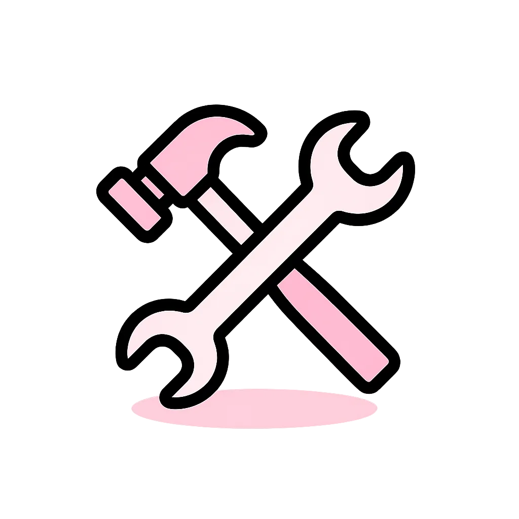 Pink kawaii style tools icon